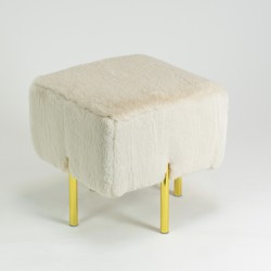 Miękka Pufa Stockholm – Puszyste Siedzisko Okrągłe Teddy