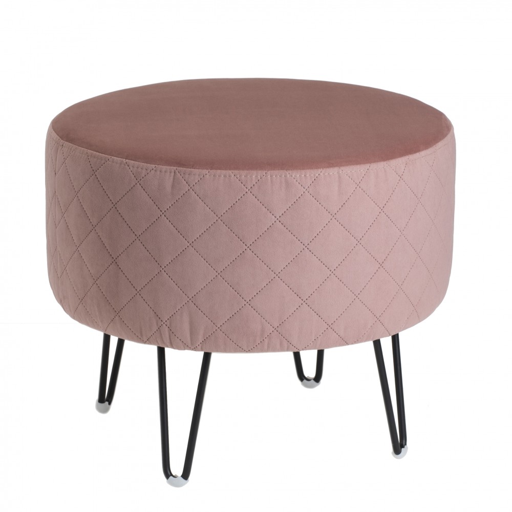 Okrągłe Siedzisko Madrid – Pufa Glamour z Przeszyciami | Velvet