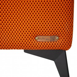 Monza, orange, Sitzhocker, Fußablage, Polstermöbel, modern, Wohnzimmer, Schlafzimmer.