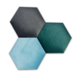 Wandpaneel gepolstert Polsterplatte Wandkissen Wandpolster Sechseck Hexagon  3D