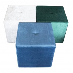 Pufa ozdobna, kwadratowa, tapicerowana