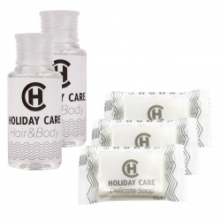 Holiday Care Kosmetikset: Shampoo-Gel 30ml 100 Stück plus Seife 12g 100 Stück