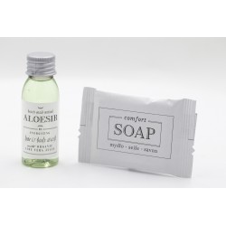 Kosmetyki hotelowe Aloesir szampon-żel 30ml 100szt + mydło Comfort 14g 100szt