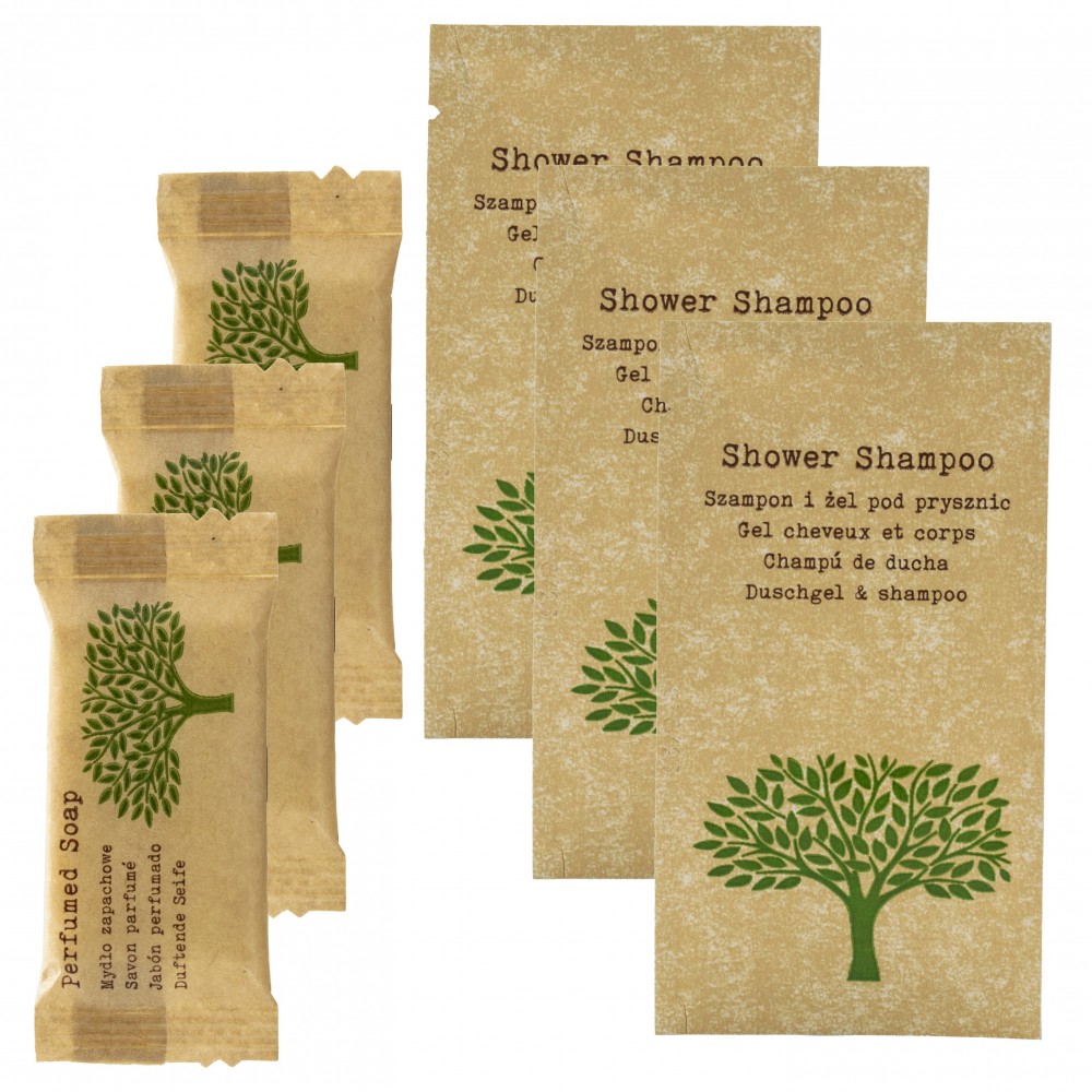 Hotel Set Nature Shampoo und Duschgel 100 Stk und Seife 10g 100 Stk