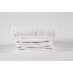 KISSEN |  Hotel Handtuch weiss "HOTEL" 500 g/m2 100% Baumwolle